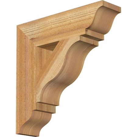 Funston Traditional Rough Sawn Bracket, Western Red Cedar, 4"W x 16"D x 16"H